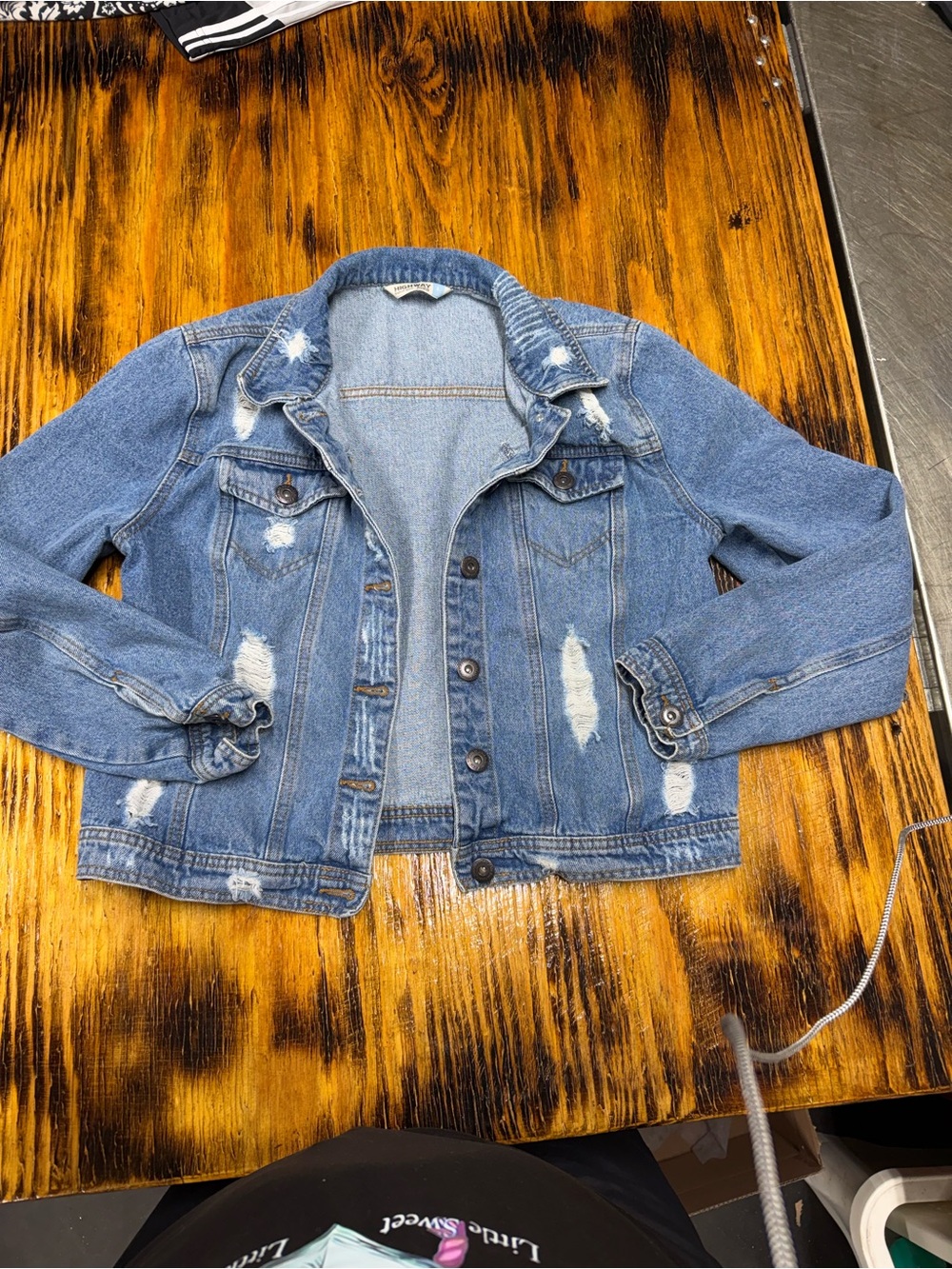 Highway Jeans Distressed Light Blue Denim Jacket